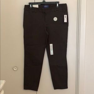 Brown, ankle length, stretchy slacks/ pants